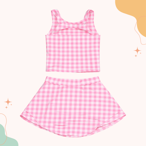 Pink Gingham Athletic Set
