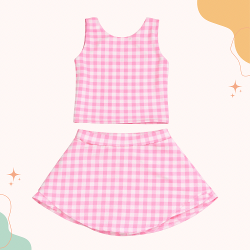 Pink Gingham Athletic Set