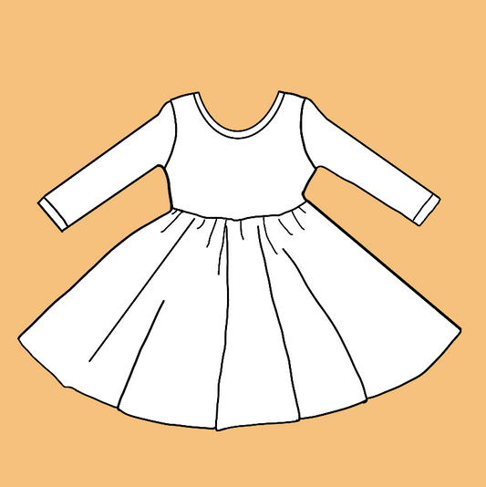 Custom Bamboo LS Twirl Dress